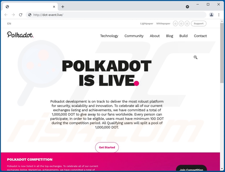 fraude Polkadot giveaway