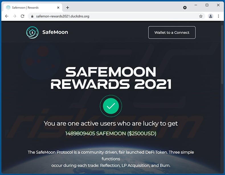 fraude do site com tema Safemoon giveaway (2021-10-12)