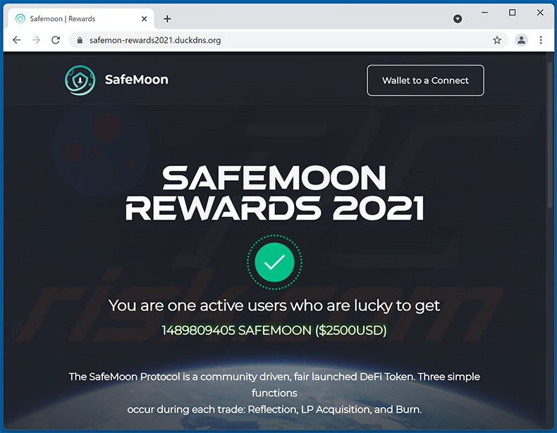 fraude do site com tema Safemoon giveaway (2021-10-12)