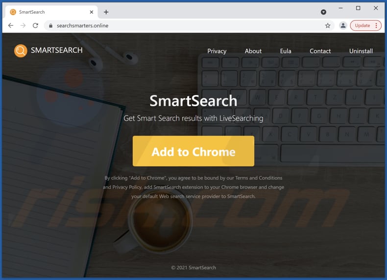 Site a promover o sequestrador de navegador Smart Search
