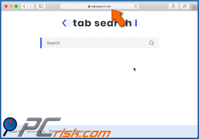Redirecionamentos tabsearch.net para search.yahoo.com