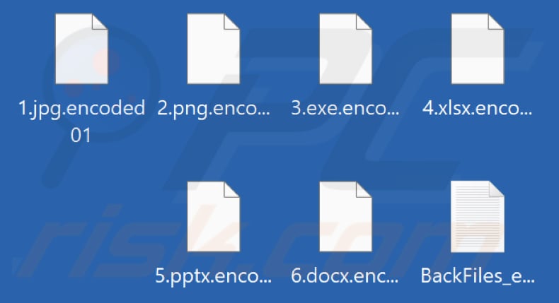 Ficheiros encriptados pelo ransomware Encoded01 (extensão .codificado01)