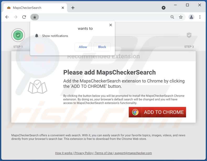 Site a promover o sequestrador de navegador MapsCheckerSearch