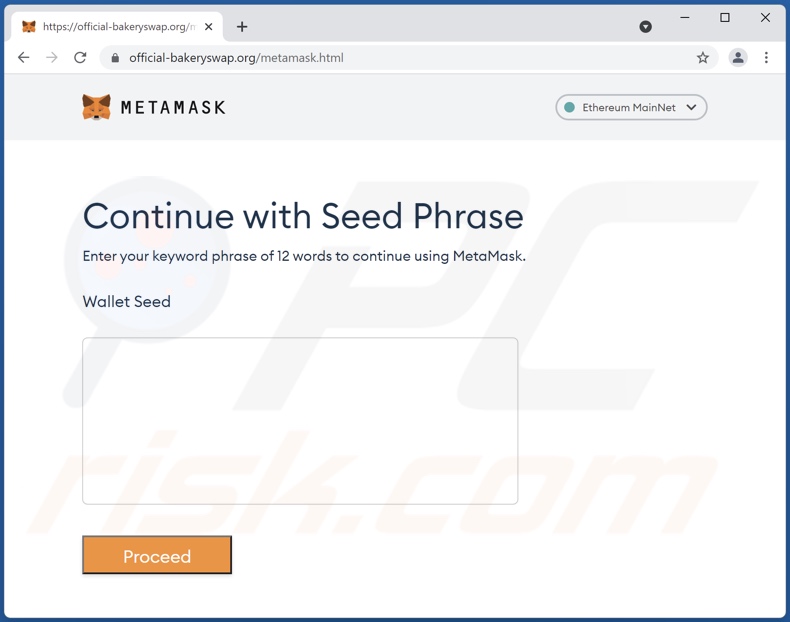 MetaMask promoveu o site de phishing por e-mail