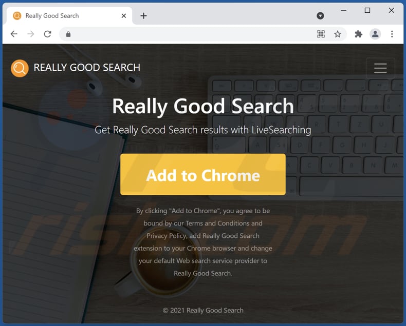 Site a promover o sequestrador de navegador Really Good Search
