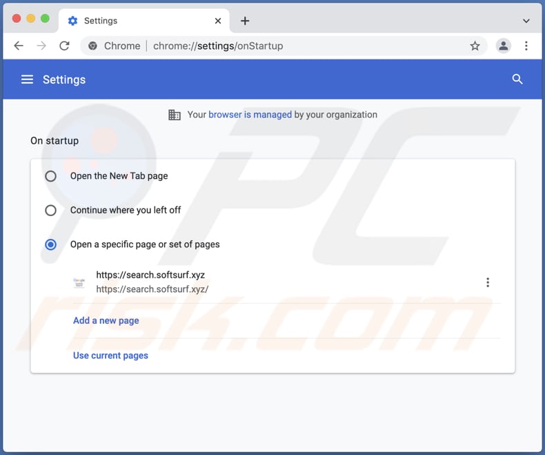 sequestrador de navegador search.softsurf.xyz nova página de separadores definições