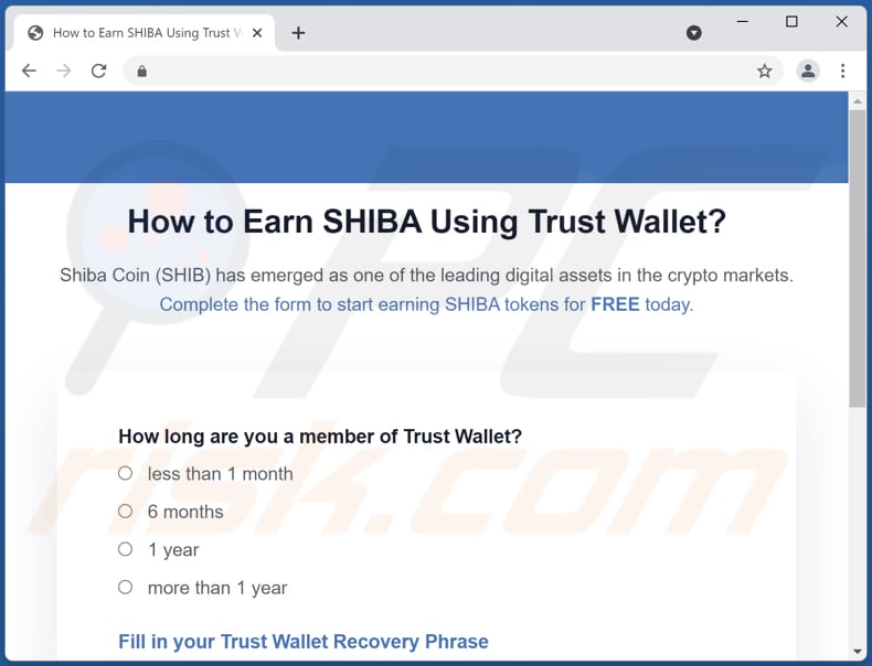 fraude Trust Wallet scam