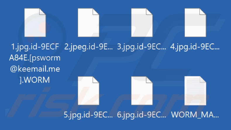 ficheiros encriptados pelo ransomware WORM (extensão WORM)