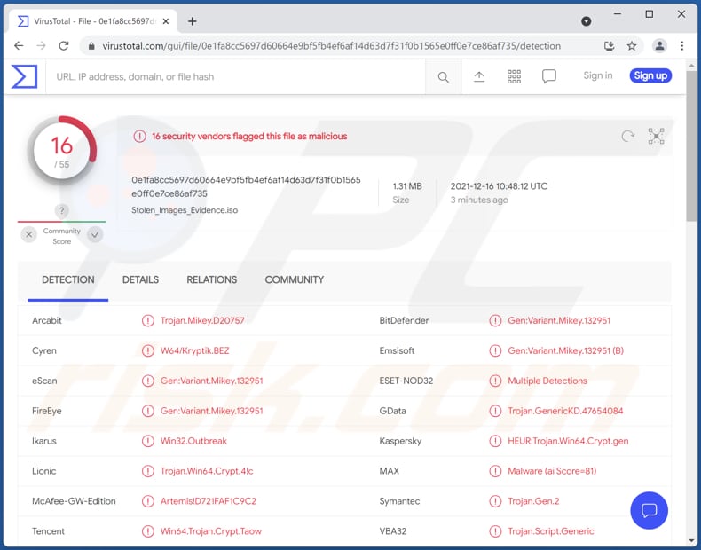 dmca copyright infringement notification detecções de ficheiros iso maliciosos por email