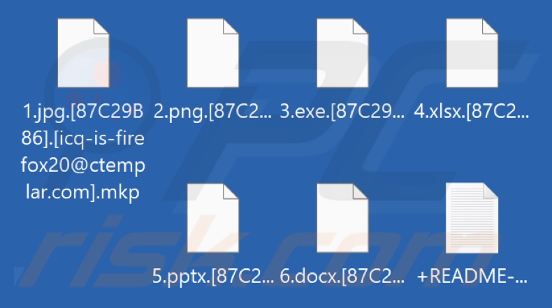Ficheiros encriptados pelo ransomware Mkp (extensão .mkp)