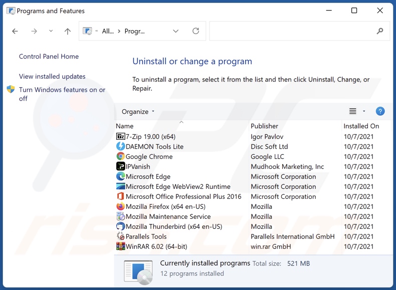 desinstalar o sequestrador de navegador safesearch.net via Painel de Controlo