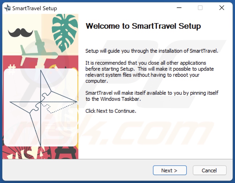 instalador do adware SmartTravel 