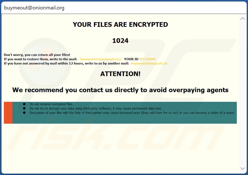 Janela pop-up do ransomware Bmo