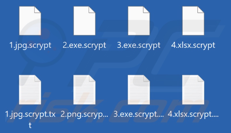 Ficheiros encriptados pelo ransomware White Rabbit (extensão .scrypt)