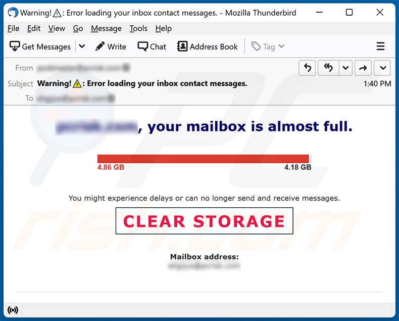 email spam your mailbox is almost full (2022-01-27)