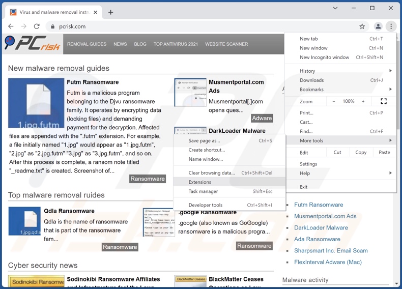 Remoção de anúncios Ask Ali do Google Chrome passo 1