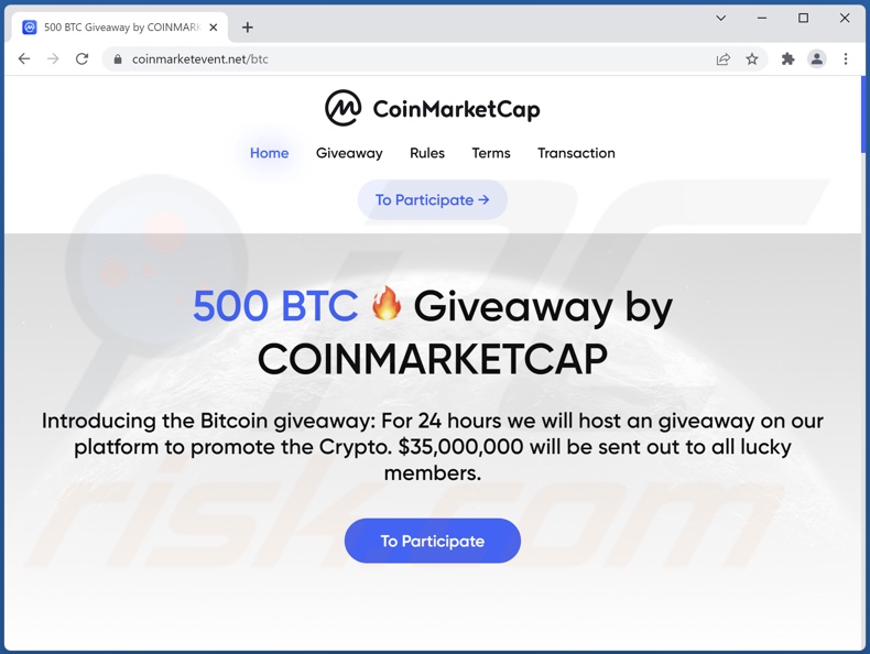 fraude CoinMarketCap Giveaway