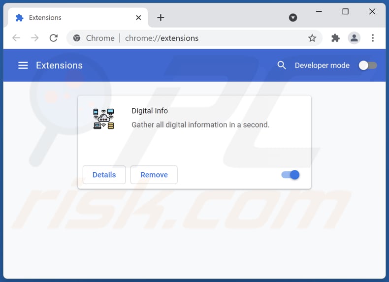 Remoção dos anúncios Digital Info do Google Chrome passo 2