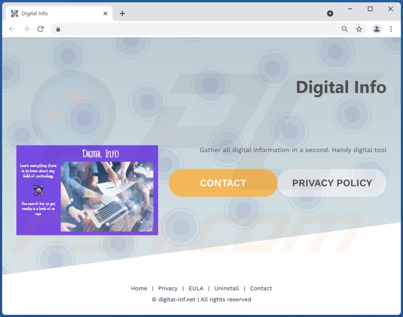 página de descarregamento oficial do adware digital info