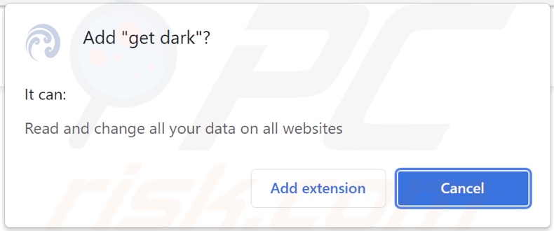 sequestrador de navegador a pedir permissões Get Dark
