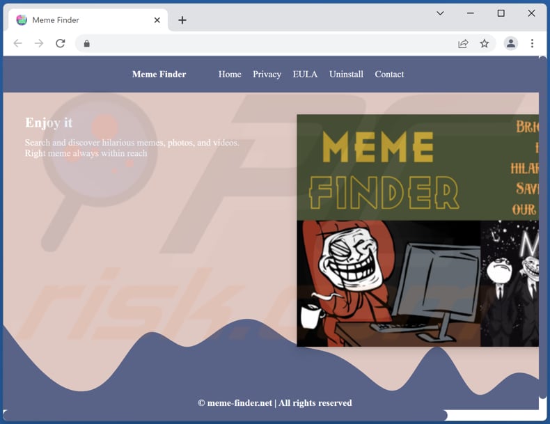 meme finder página oficial do adware