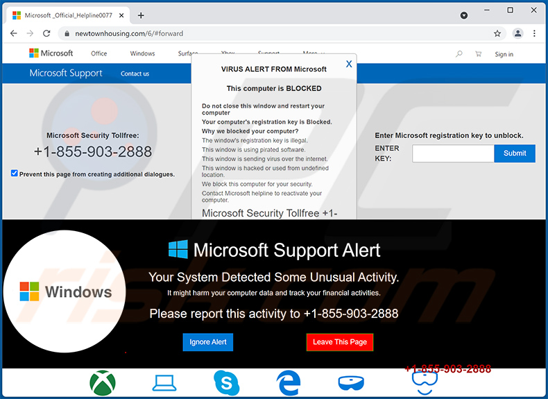 fraude pop-up Microsoft Support Alert (2022-02-10)