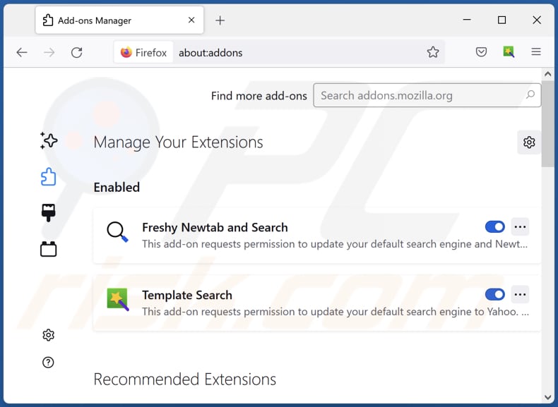 Removendo as extensões de Search.multisearch.live relacionadas com o Mozilla Firefox