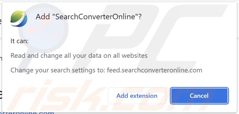 notificação do sequestrador do navegador searchconverteronline
