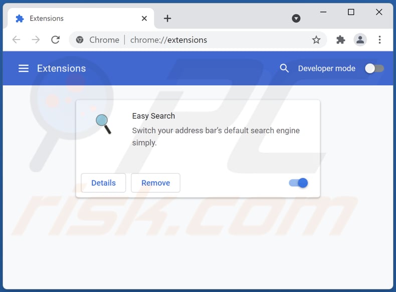 Remoção de extensões Google Chrome relacionadas com o Searchcheq.com