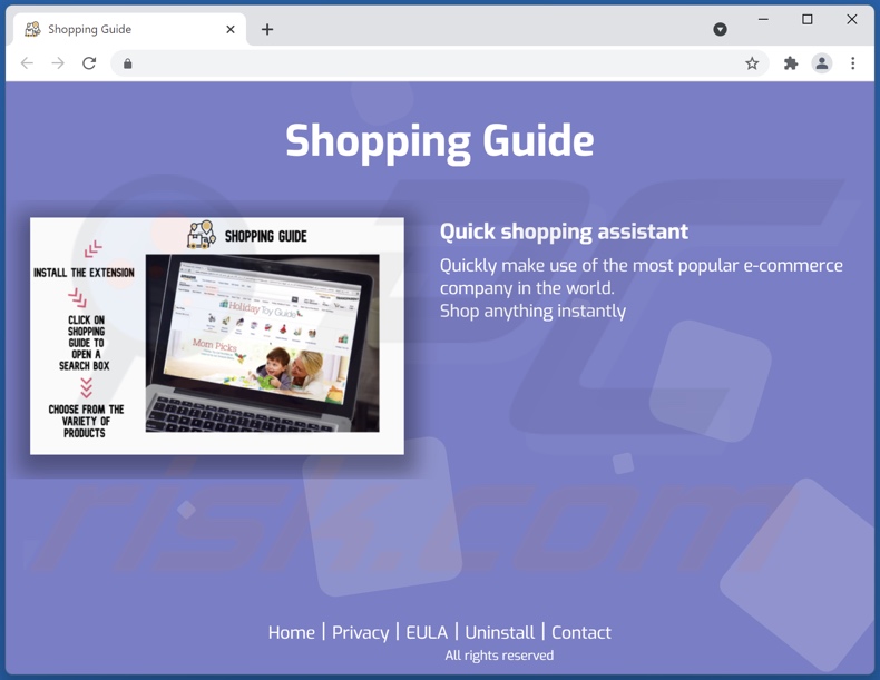 Website a promover o adware Shopping Guide