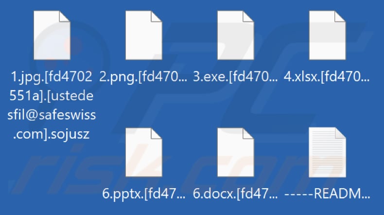 Ficheiros encriptados pelo ransomware Sojusz (extensão .sojusz)