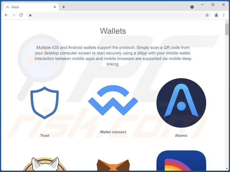 fraude pop-up walletconnect de outra página de phishing