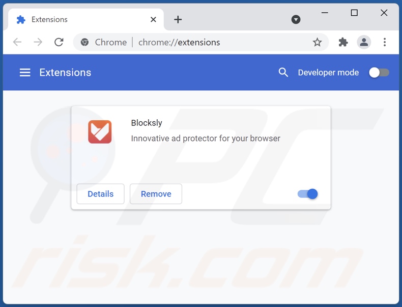 Remoção de anúncios Blockly do Google Chrome passo 2