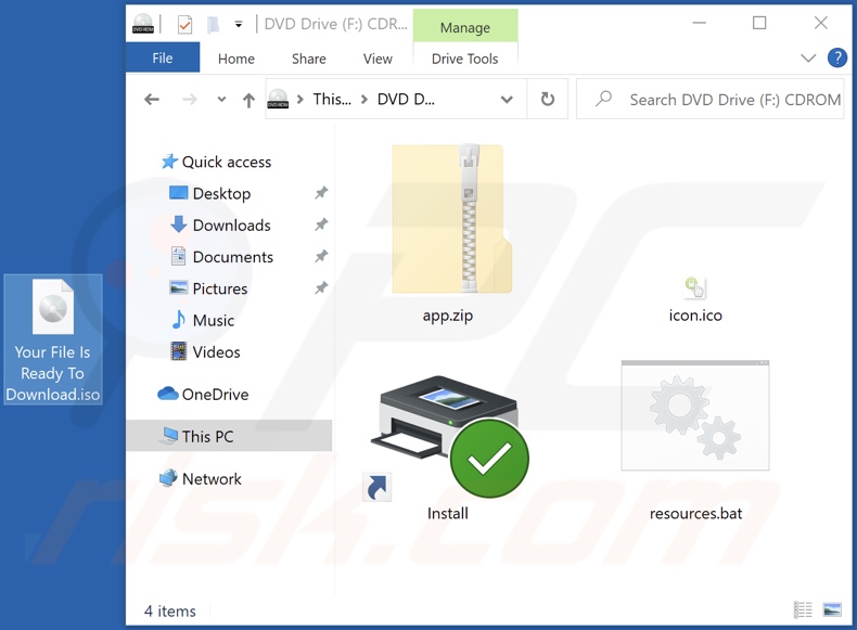 Conteúdo do instalador de adware Bloom