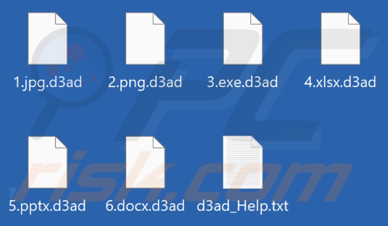 Ficheiros encriptados pelo ransomware D3adCrypt (extensão .d3ad)