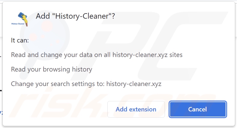 History-Cleaner sequestrador de navegador pedindo permissões