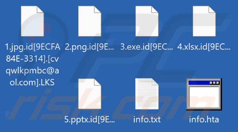Ficheiros encriptados pelo ransomware LKS (extensão LKS)