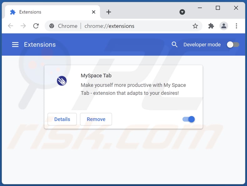 Remoção de extensões Google Chrome relacionadas com search.spaceytab.com