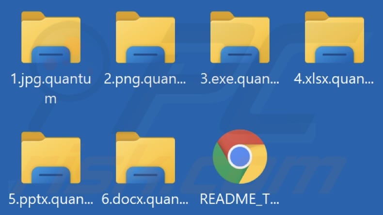Ficheiros encriptados pelo ransomware Quantum (extensão .quantum)