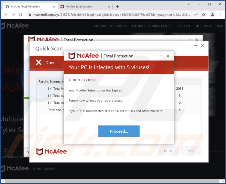 fundo da página web da fraude Your Windows 10 is infected with viruses