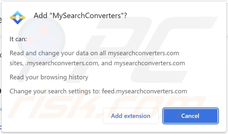 notificação do sequestrador de navegador mysearchconverters