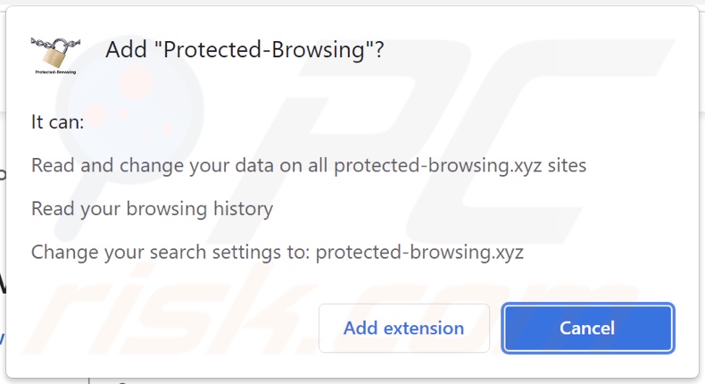 Protected-Browsing sequestrador de navegador a pedir permissões