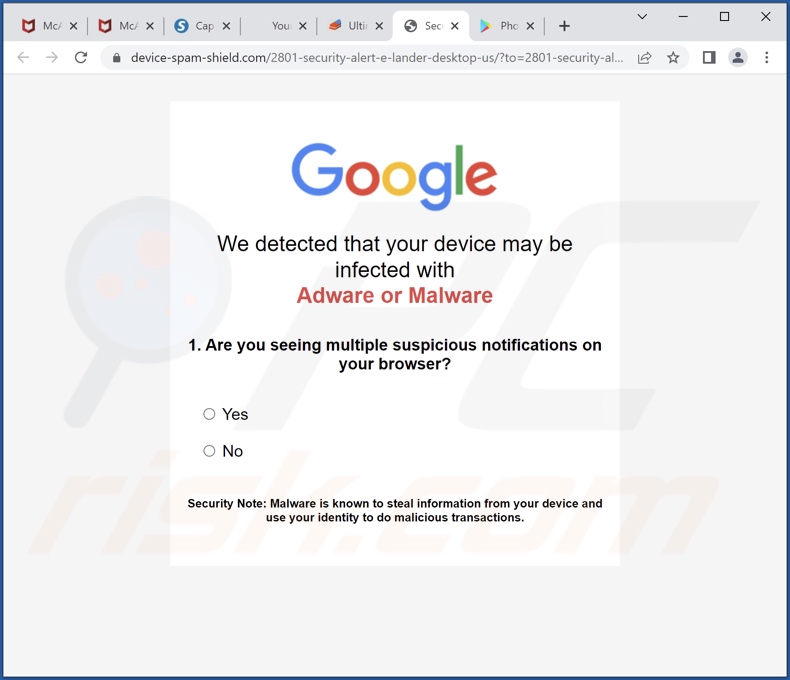 fraude Chrome is infected with Trojan:SLocker