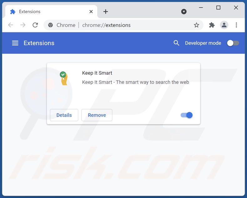 Removendo as extensões keepitsmart.today relacionadas com o Google Chrome