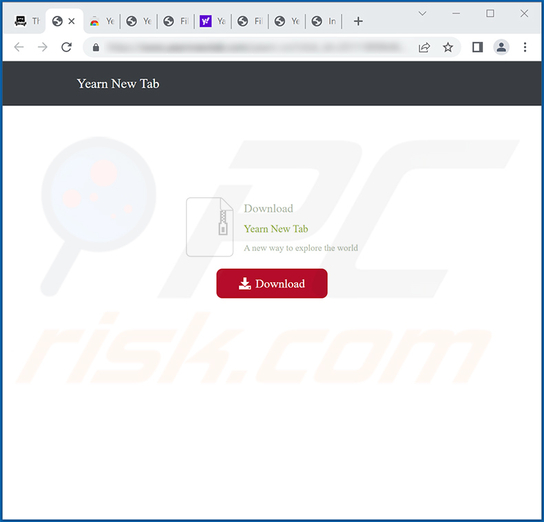Site usado para promover o sequestrador de navegador Yearn New Tab