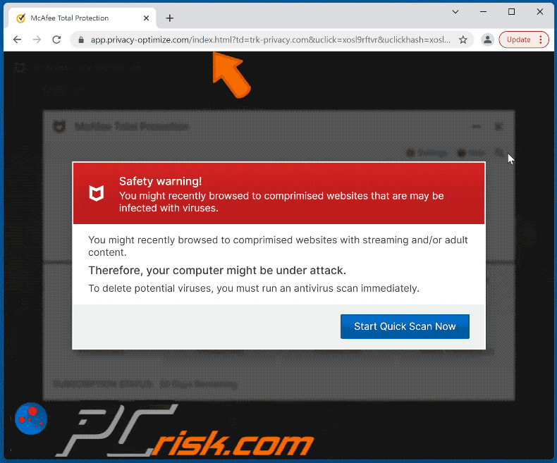 Aparência da fraude Your Computer Might Be Infected With Critical Viruses