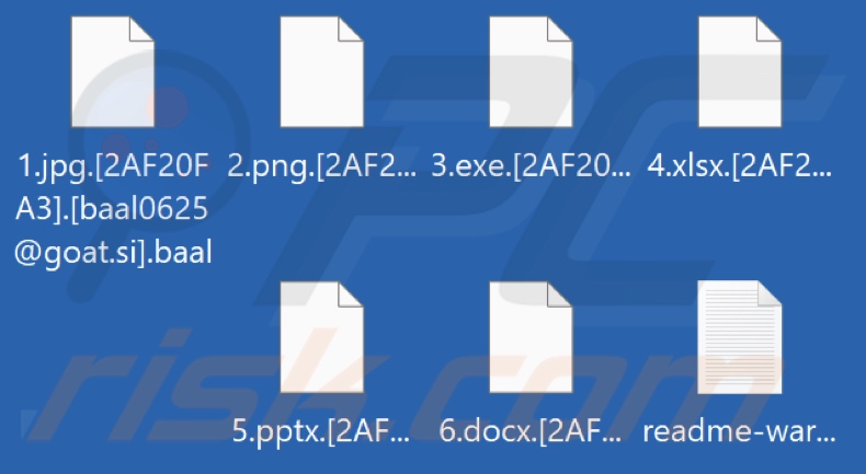 Ficheiros encriptados pelo ransomware Baal (extensão .baal)