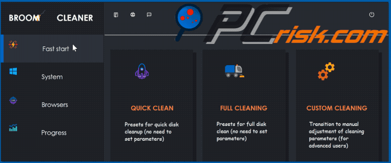 A aparência da API Broom Cleaner (GIF)