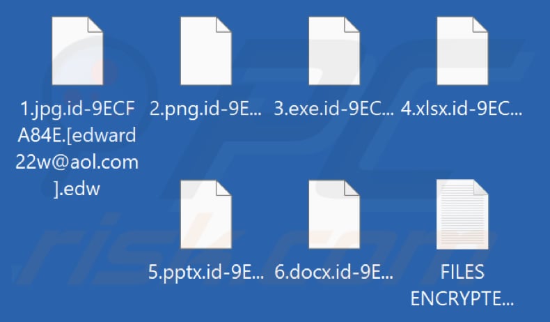 Ficheiros encriptados pelo ransomware Edw (extensão .edw)