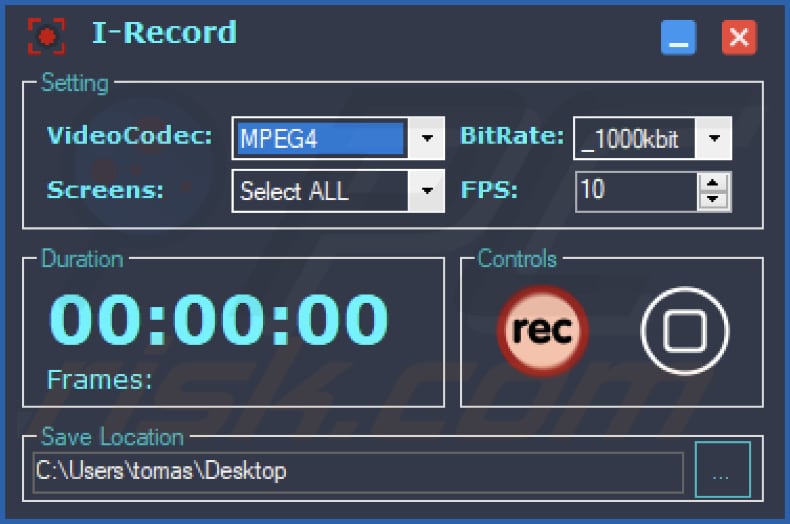 aplicação indesejada I-Record